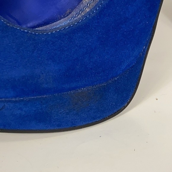 Vintage Anne Michelle Heels stiletto 5" Faux suede Royal Blue size 8.5 - Picture 13 of 15